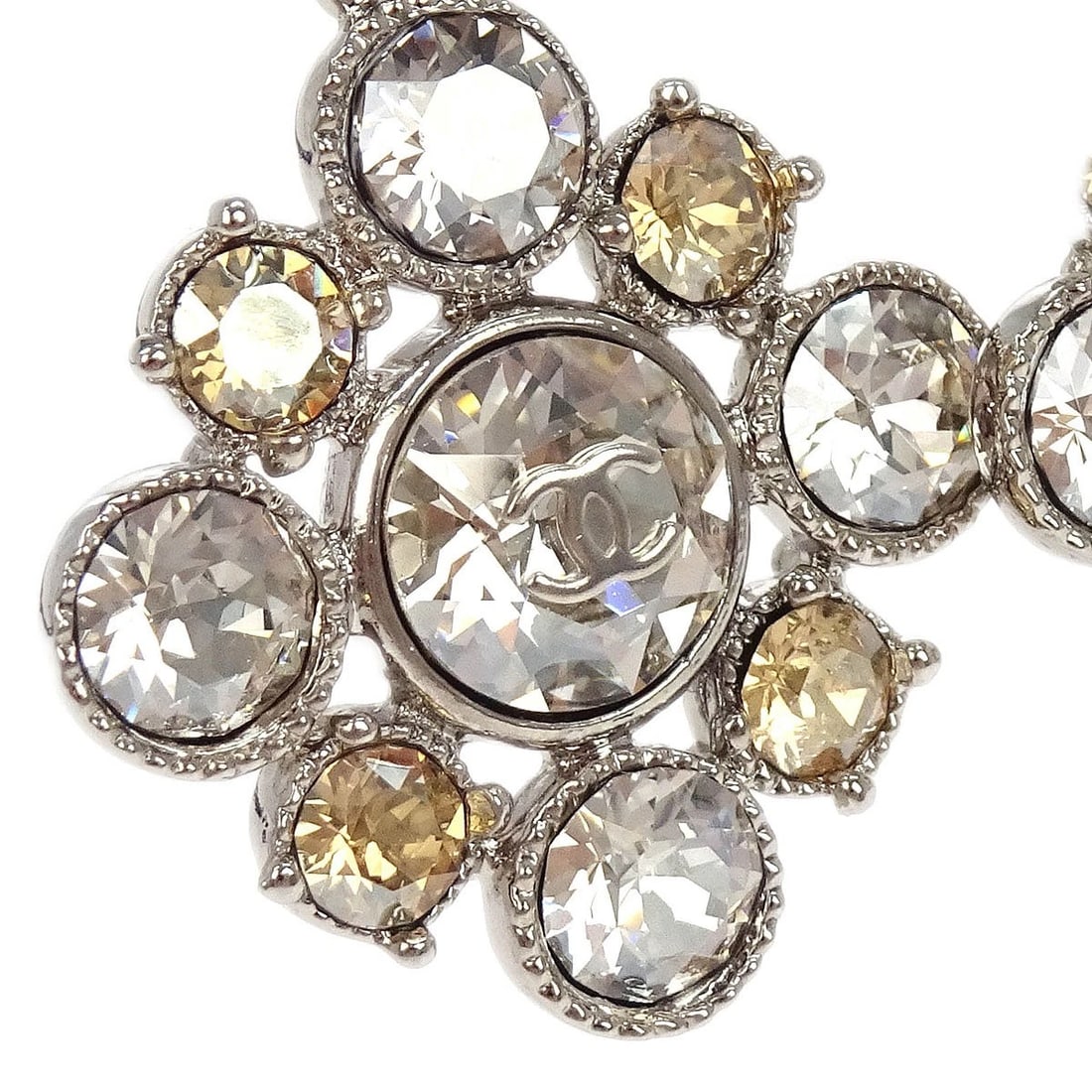 CHANEL RHOMBUS DANGLE PIERCED EARRINGS - 2