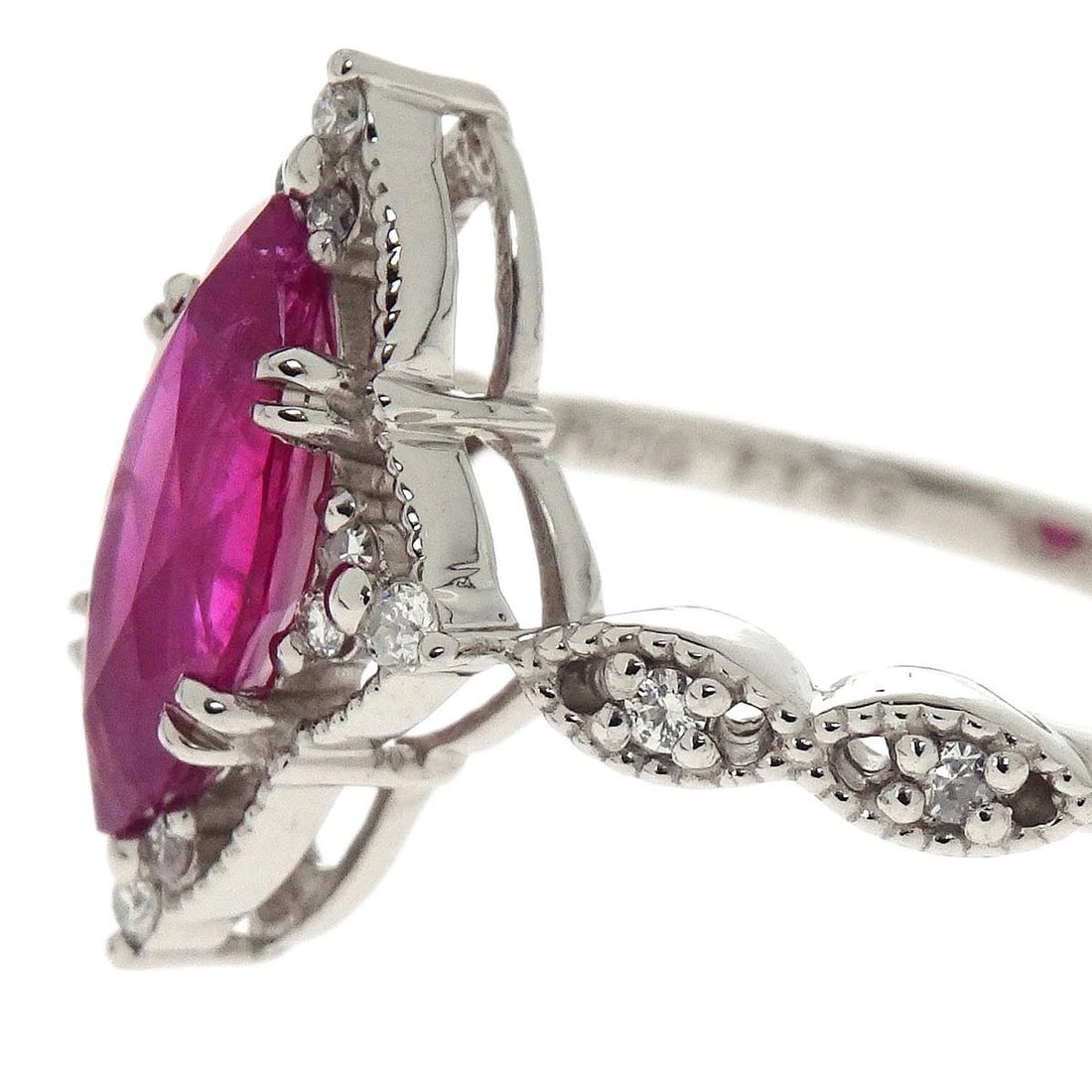 RING PT900 RUBY DIAMOND - 2