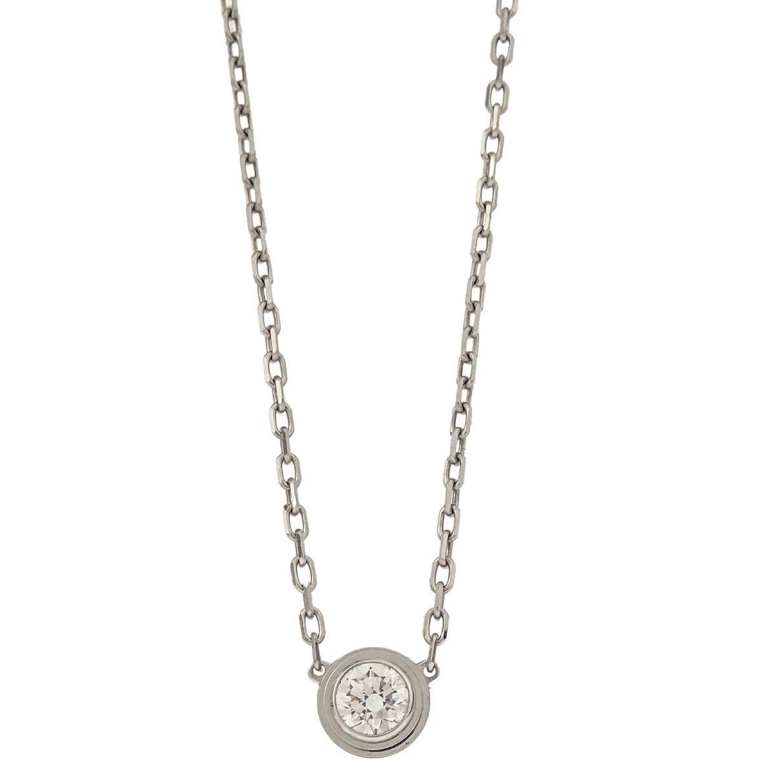 CARTIER D'AMOUR LM PENDANT NECKLACE: Cartier d'Amour LM Pendant Necklace Brand: Cartier Type/Style: Necklace Material: Au750 (750WG), Main Stone/Creation Natural Color: Silver Size: Chain(Overall) : 41.0 cm Top : Diameter : 0.5 cm A