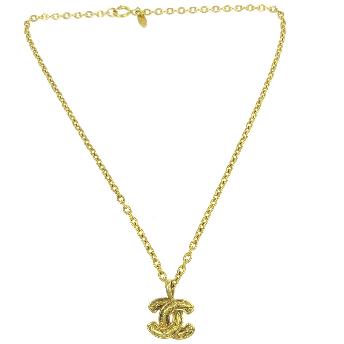 CHANEL CC CHAIN PENDANT NECKLACE GOLD (1 of 4)