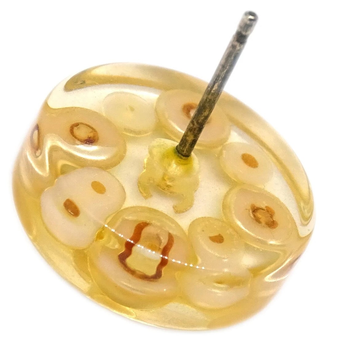 CHANEL BUTTON PIERCED EARRINGS - 4