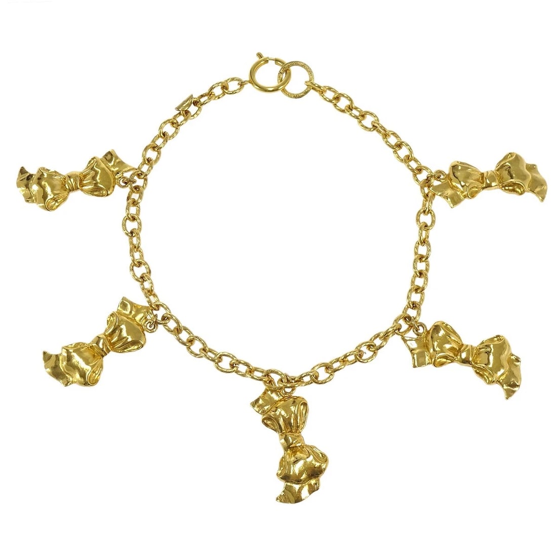 CHANEL BOW CHAIN NECKLACE GOLD: Chanel Bow Chain Necklace Gold Brand: CHANEL Type/Style: Necklace Material: Gold plated, Color: Gold Size: Chain(Overall) : 37.0 cm Charm: W 4.5 x H 2.3 cm Accessories: None Accessories