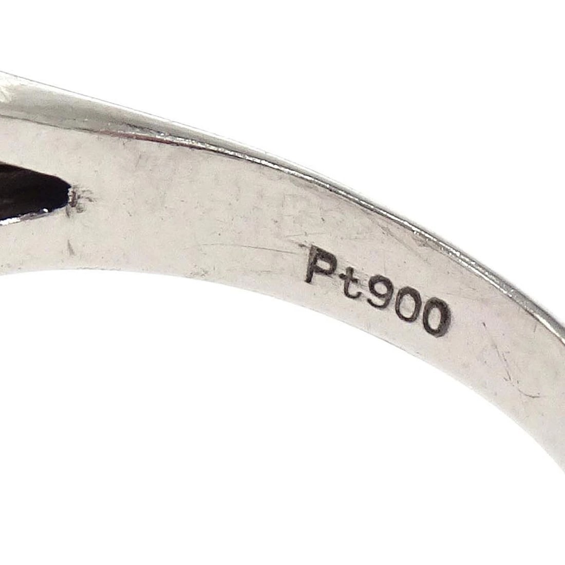 RING PT900 GARNET DIAMOND SILVER - 2