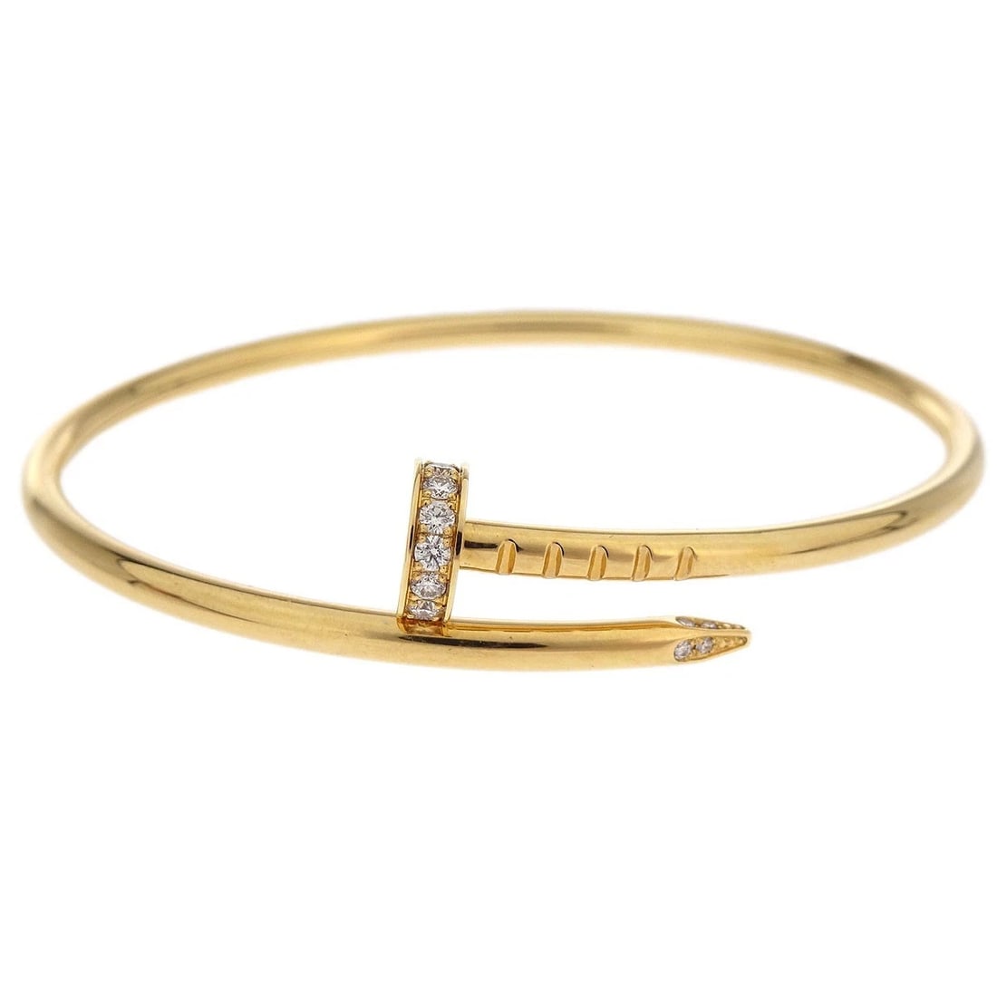 CARTIER JUSTE UN CLOU SMALL BRACELET AU750 DIAMOND: Cartier Juste Un Clou Small Bracelet Au750 Diamond Brand: Cartier Type/Style: Bracelet Material: Au750(750YG), Main Stone/Creation Natural Color: Gold Size: Inner circumference : 14.0 cm Accessor