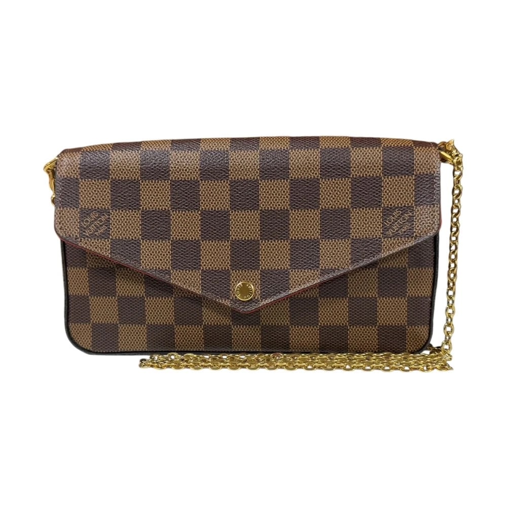 LOUIS VUITTON SHOULDER BAG DAMIER CANVAS: LOUIS VUITTON Shoulder Bag Damier canvas Brand: LOUIS VUITTON Type: Shoulder Bag Material/Exterior Material: Damier canvas Color/Exterior Color: Brown Size: W8.3 x H4.5 x D1.2inch