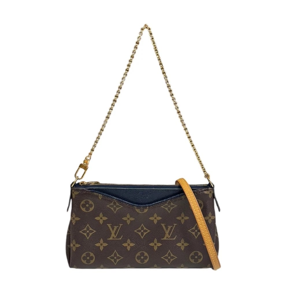 LOUIS VUITTON SHOULDER BAG MONOGRAM: LOUIS VUITTON Shoulder Bag Monogram Brand: LOUIS VUITTON Type: Shoulder Bag Material/Exterior Material: Monogram canvas Color/Exterior Color: Brown / Navy Size: W8.3 x H5.1 x D1.6inch Handle:18.9i