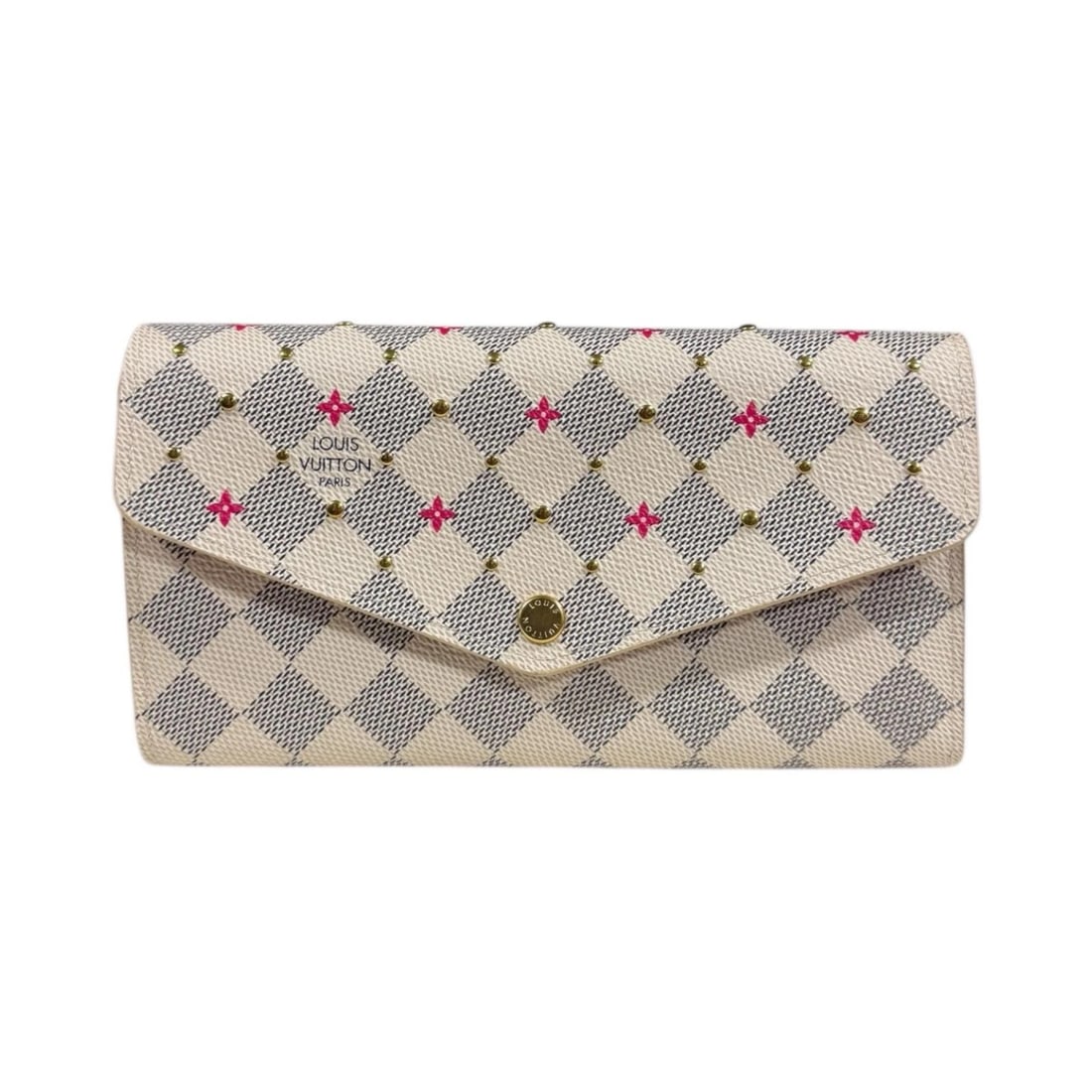 LOUIS VUITTON PURSE DAMIER AZUR: LOUIS VUITTON purse Damier Azur Brand: LOUIS VUITTON Type: purse Material/Exterior Material: Damier Azur Canvas Color/Exterior Color: white Size: W7.5 x H3.9x D1.2inch Accessories: None