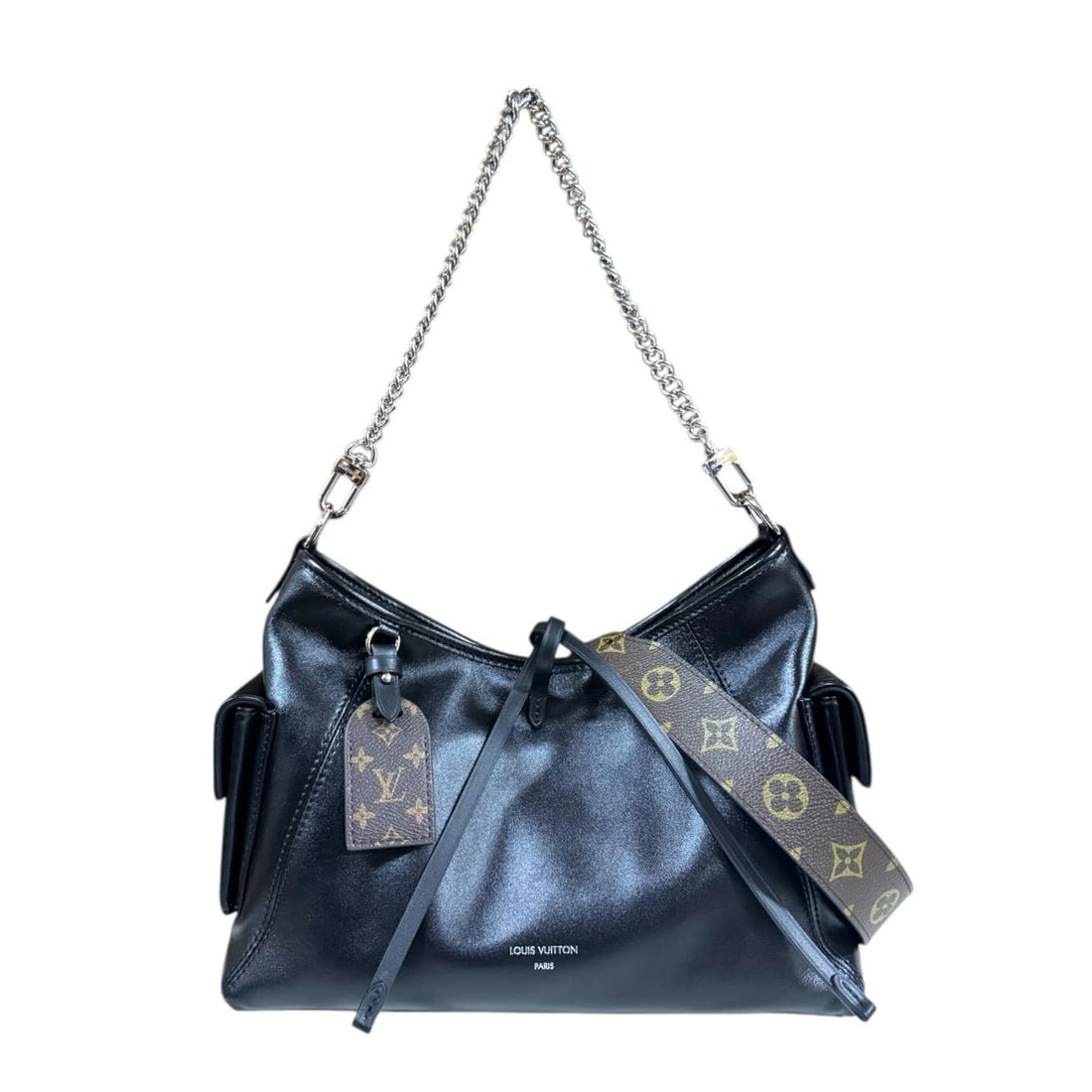LOUIS VUITTON SHOULDER BAG: LOUIS VUITTON Shoulder Bag Brand: LOUIS VUITTON Type: Shoulder Bag Material/Exterior Material: Lamb leather Color/Exterior Color: black Size: W13.2 x H9.1 x D5.9inch Shoulder:23.2inch 