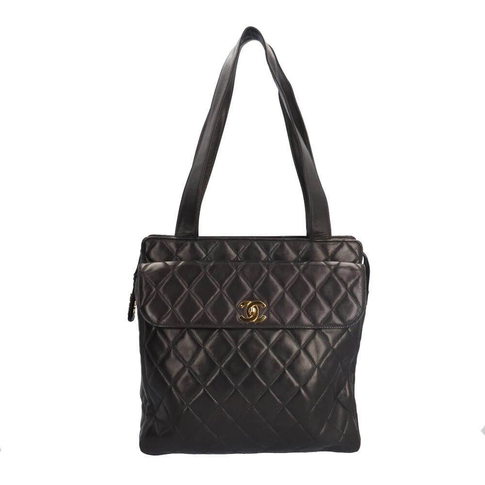 CHANEL TOTE BAG LAMBSKIN MATRASSE: CHANEL Tote Bag lambskin Matrasse Brand: CHANEL Type: Tote Bag Material/Exterior Material: lambskin Color/Exterior Color: black Size: W12.4 x H12.6 x D4.3inch Shoulder:26.4inch Accessories: