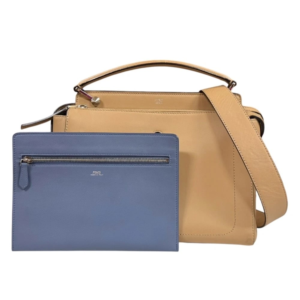 FENDI SHOULDER BAG LEATHER 2WAY DOT COM: FENDI Shoulder Bag leather 2way Dot com Brand: FENDI Type: Shoulder Bag Material/Exterior Material: leather Color/Exterior Color: beige Size: W11.6 x H9.4 x D5.5inch Handle:12.0inch