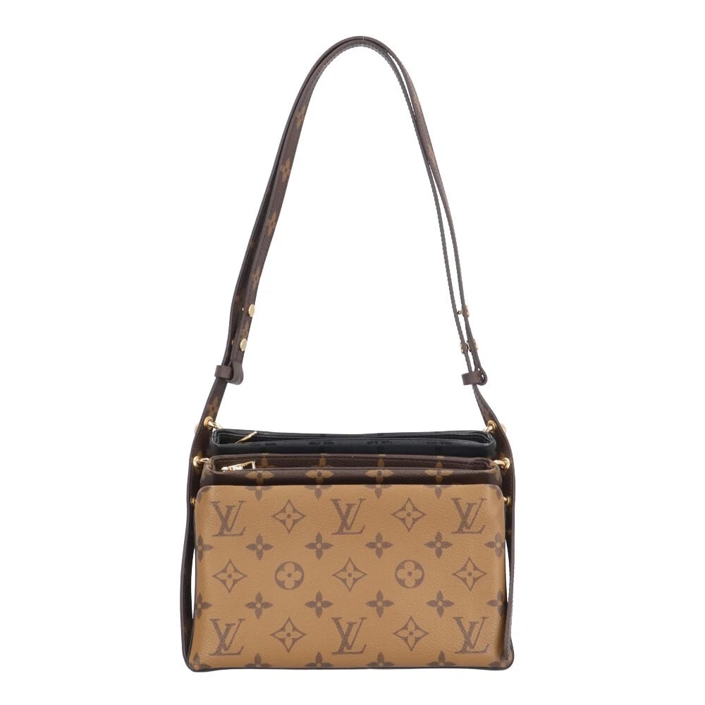LOUIS VUITTON SHOULDERBAG MONOGRAM: LOUIS VUITTON ShoulderBag Monogram Brand: LOUIS VUITTON Type: Shoulder Bag Material/Exterior Material: Monogram reverse Color/Exterior Color: Brown / black Size: W8.1 x H4.7inch