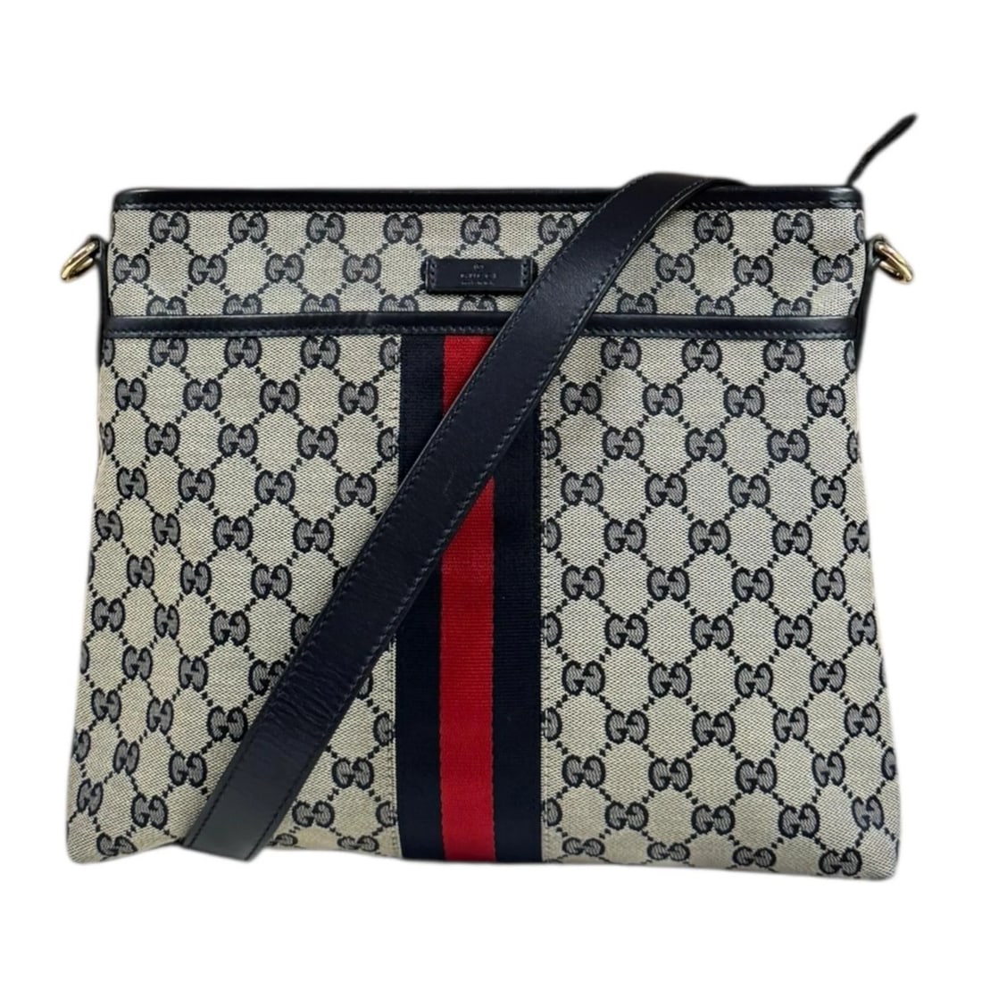 GUCCI SHOULDER BAG CROSS BODY GG CANVAS: GUCCI Shoulder Bag Cross Body GG canvas Brand: GUCCI Type: Shoulder Bag Material/Exterior Material: GG canvas Color/Exterior Color: Navy / beige Size: W11.4 x H9.8 x D1.8inch Shoulder:43.3inch