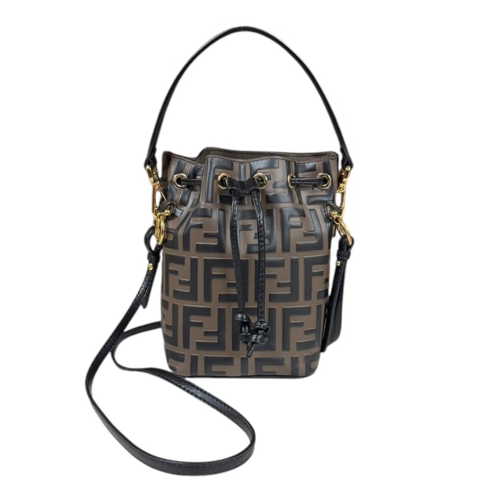 FENDI SHOULDER BAG CROSS BODY LEATHER: FENDI Shoulder Bag Cross Body leather Brand: FENDI Type: Shoulder Bag Material/Exterior Material: leather Color/Exterior Color: Brown / black Size: W4.5 x H6.9 x D3.7inch Handle:13.8inch