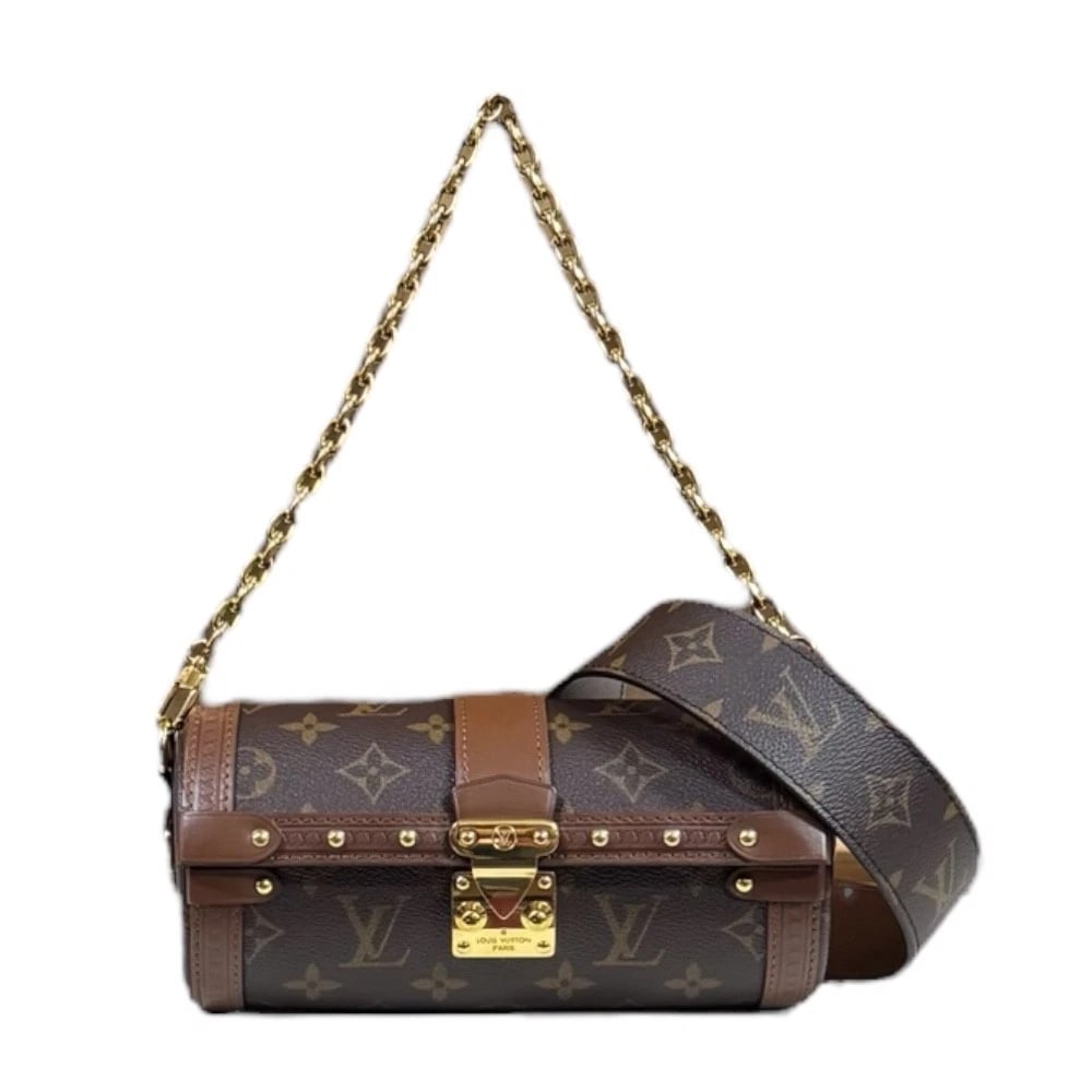 LOUIS VUITTON SHOULDER BAG MONOGRAM: LOUIS VUITTON Shoulder Bag Monogram Brand: LOUIS VUITTON Type: Shoulder Bag Material/Exterior Material: Monogram canvas Color/Exterior Color: Brown Size: W7.9 x H3.5 x D3.5inch Handle:19.7inch Sho