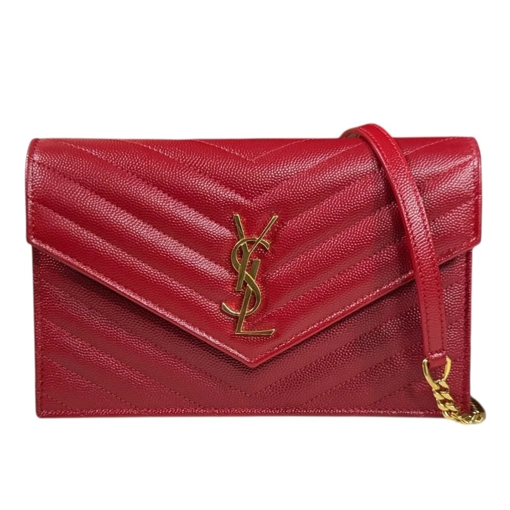 SAINT LAURENT SHOULDER BAG CROSS BODY: SAINT LAURENT Shoulder Bag Cross Body Brand: SAINT LAURENT Type: Shoulder Bag Material/Exterior Material: leather Color/Exterior Color: Red Size: W7.5 x H4.9 x D1.6inch Shoulder:49.2inch 