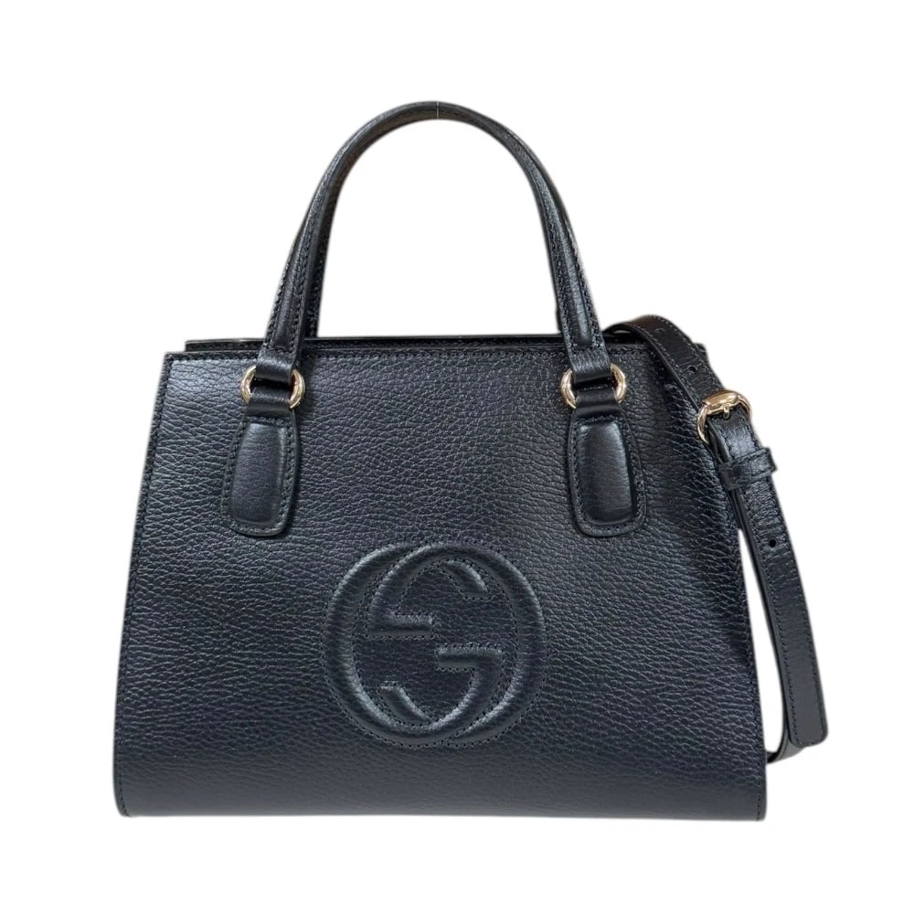 GUCCI OUTLET GOODS SHOULDER BAG LEATHER 2WAY: GUCCI outlet goods Shoulder Bag leather 2way Brand: GUCCI Type: Shoulder Bag Material/Exterior Material: leather Color/Exterior Color: black Size: W9.8 x H7.5 x D4.9inch Handle:10.6inch