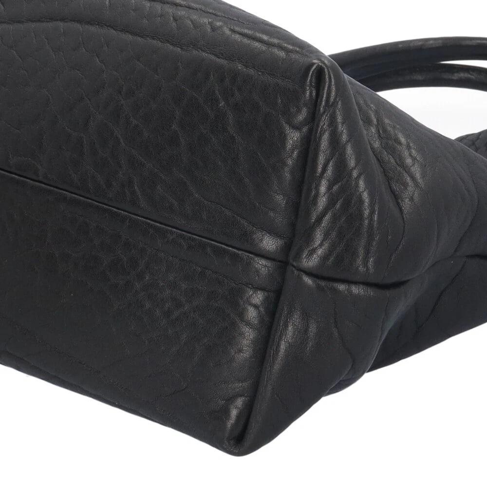 PRADA TOTE BAG LEATHER TRIANGLE LOGO - 7