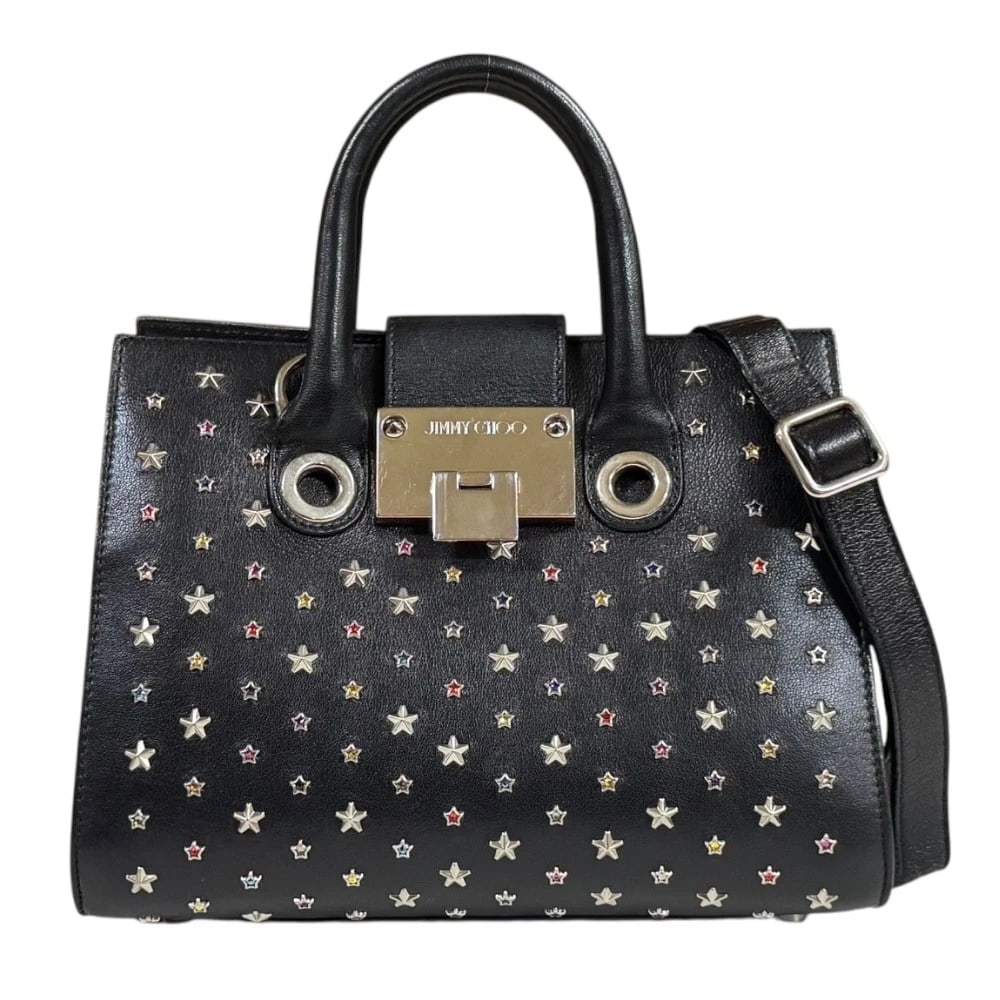 JIMMY CHOO STUDS SHOULDER BAG CROSS BODY LEATHER 2WAY: JIMMY CHOO Studs Shoulder Bag Cross Body leather 2way Brand: JIMMY CHOO Type: Shoulder Bag Material/Exterior Material: leather Color/Exterior Color: black Size: W9.1 x H6.9 x D3.7inch Handle:9.8in