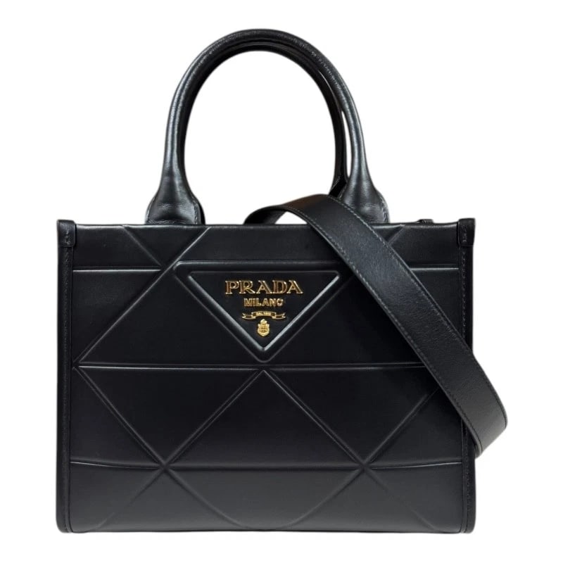 PRADA SHOULDER BAG CROSS BODY LEATHER: PRADA Shoulder Bag Cross Body leather Brand: PRADA Type: Shoulder Bag Material/Exterior Material: leather Color/Exterior Color: black Size: W9.4 x H7.1 x D3.5inch Handle:11.4inch