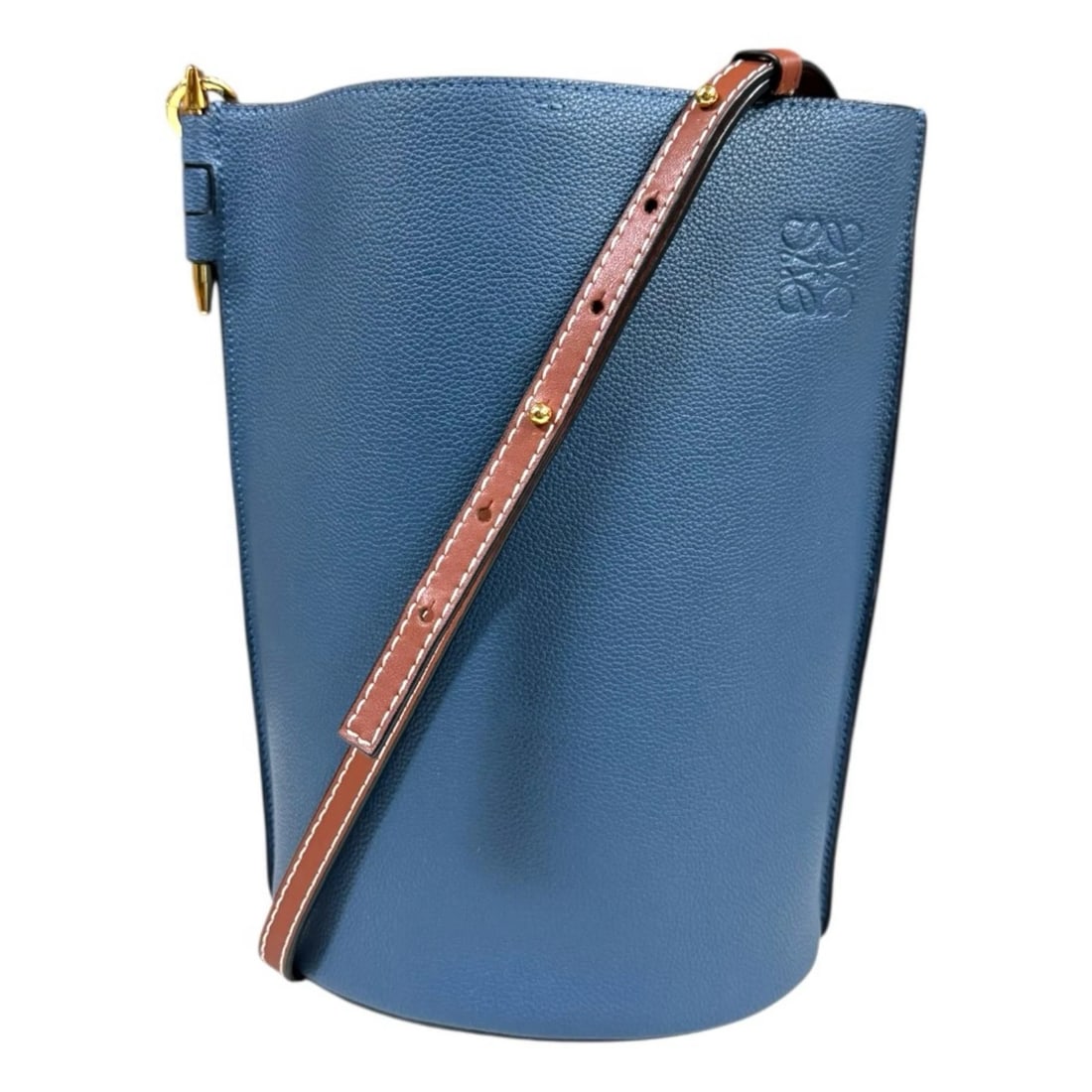LOEWE SHOULDER BAG LEATHER GATE BUCKET BAG: LOEWE Shoulder Bag leather Gate Bucket Bag Brand: LOEWE Type: Shoulder Bag Material/Exterior Material: leather Color/Exterior Color: Navy Size: W7.1 x H11.0 x D5.1inch Shoulder:35.8inch 