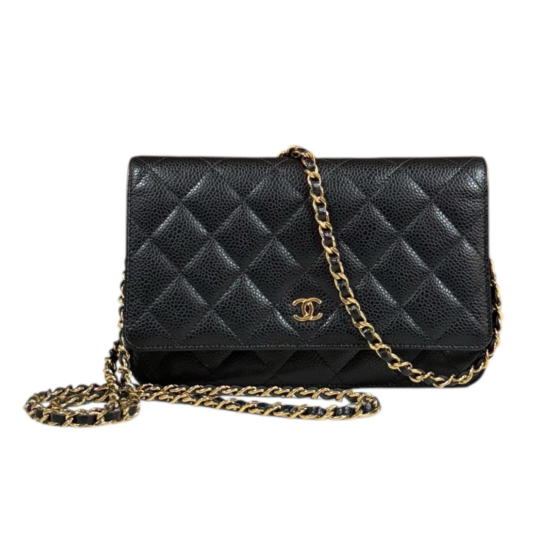 CHANEL SHOULDER BAG CROSS BODY CAVIARSKIN: CHANEL Shoulder Bag Cross Body Caviarskin Brand: CHANEL Type: Shoulder Bag Material/Exterior Material: Caviarskin Color/Exterior Color: black Size: W7.5 x H4.7 x D1.6inch Shoulder:49.6inch 