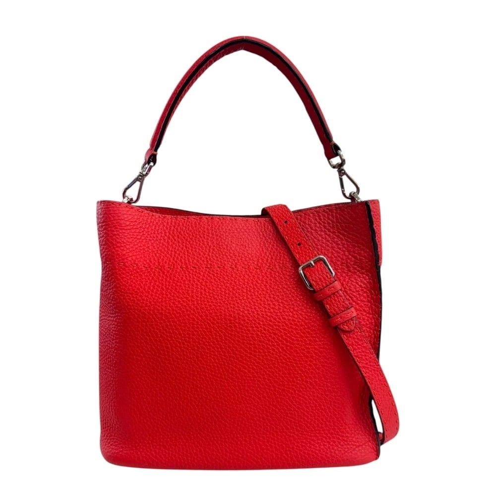 FENDI SHOULDER BAG LEATHER 2WAY CELERIA ANNA SMALL: FENDI Shoulder Bag leather 2way Celeria Anna Small Brand: FENDI Type: Shoulder Bag Material/Exterior Material: leather Color/Exterior Color: Red Size: W10.6 x H9.8 x D5.5inch Handle:15.6inch