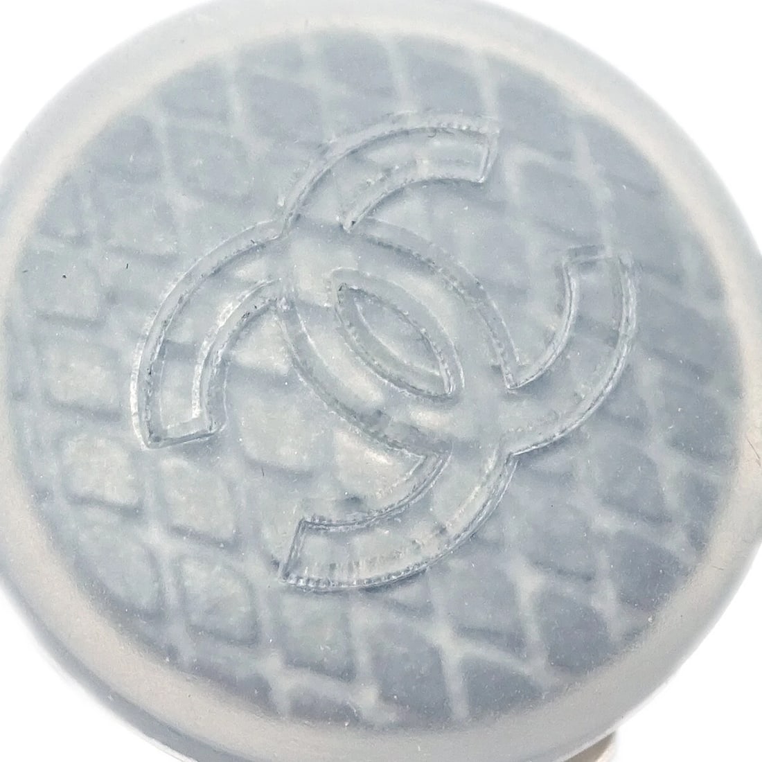 CHANEL BUTTON EARRINGS CLIP-ON GRAY - 2