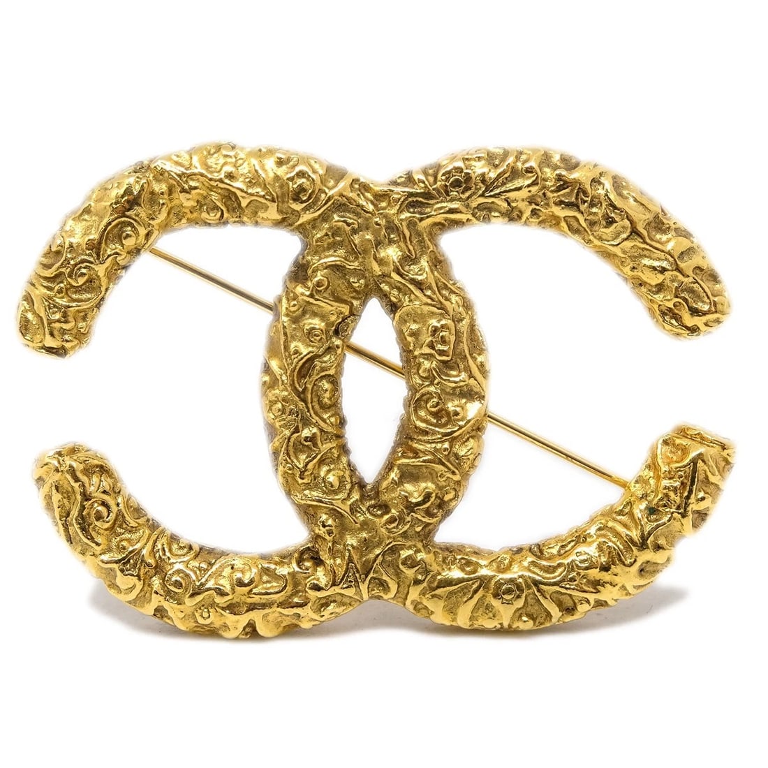 CHANEL GOLD CC BROOCH PIN: Chanel Gold CC Brooch Pin Brand: CHANEL Type/Style: Brooch Material: Gold plated, Color: Gold Size: W 5.2 x H 3.5 cm Accessories: None Accessories Notice: When purchasing pre-owned goods,