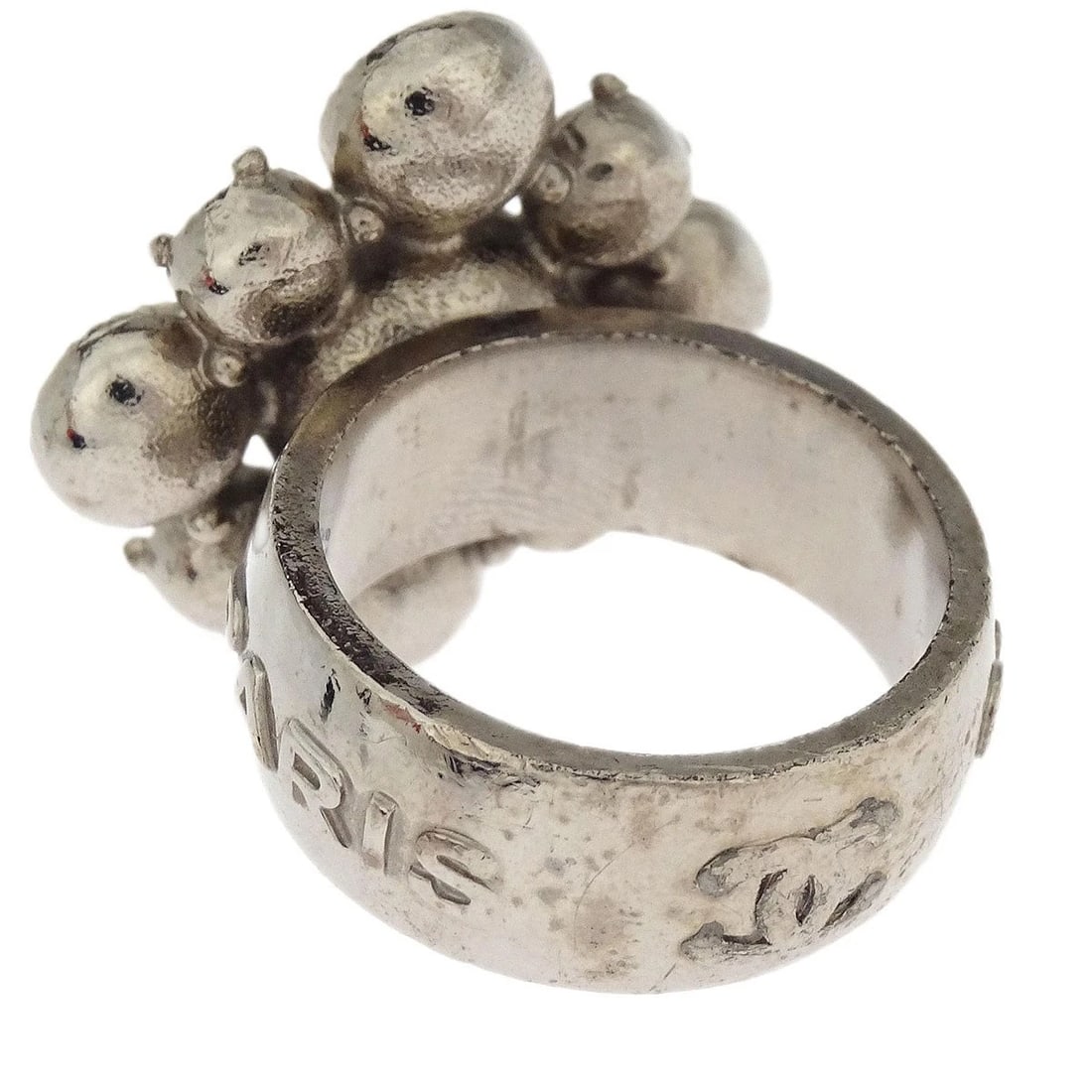 CHANEL CC RING RHINESTONE SILVER - 2