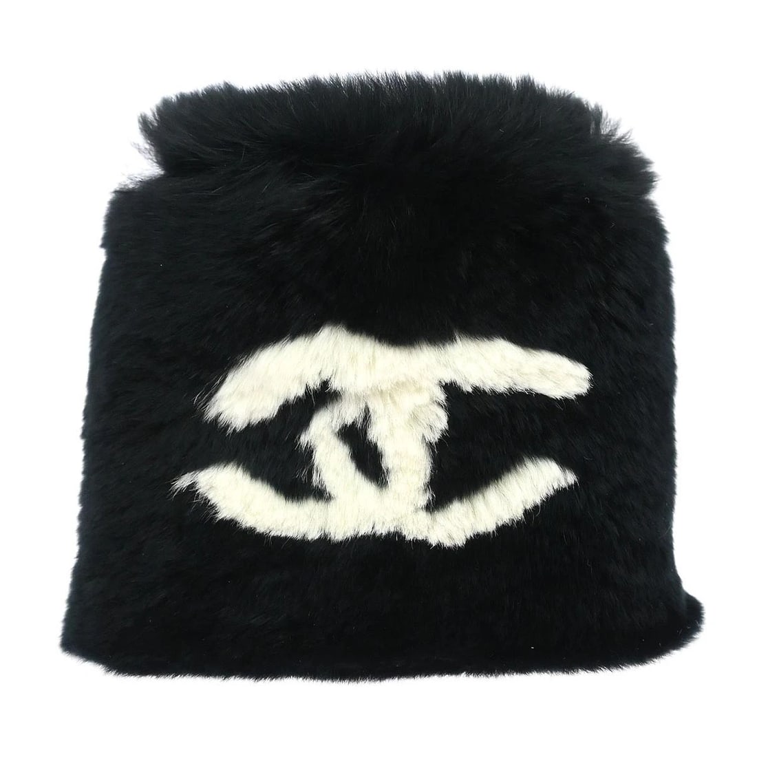 CHANEL BLACK LAPIN FUR BRACELET BANGLE: Chanel Black Lapin Fur Bracelet Bangle Brand: CHANEL Type/Style: Bangle Material: Lapin Fur, Color: Black, White Size: Inner circumference : 21.0 cm Width : 11.0 cm Accessories: None