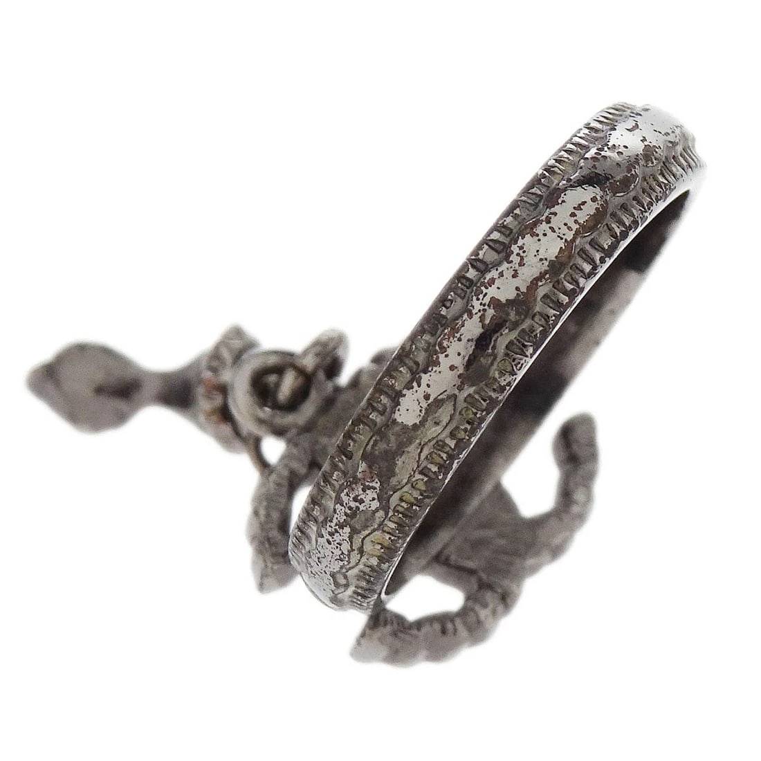 CHANEL RING SILVER DANGLE - 3