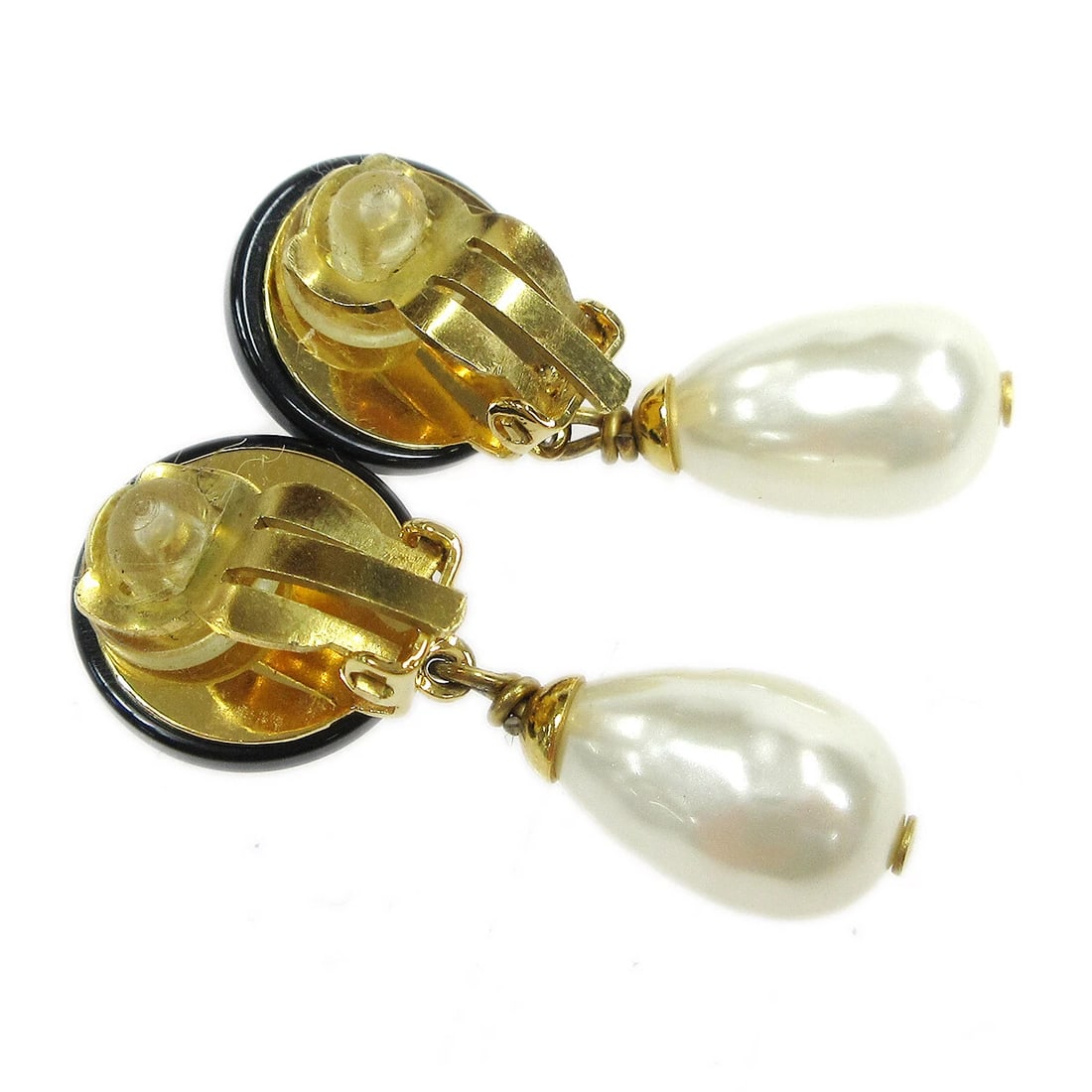 CHANEL ARTIFICIAL PEARL DANGLE EARRINGS - 2