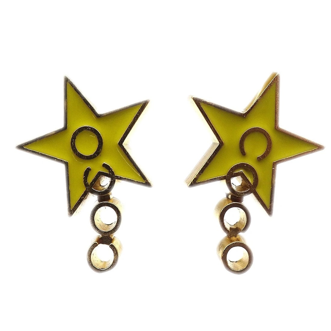 CHANEL STAR PIERCED EARRINGS GOLD (1 of 2)