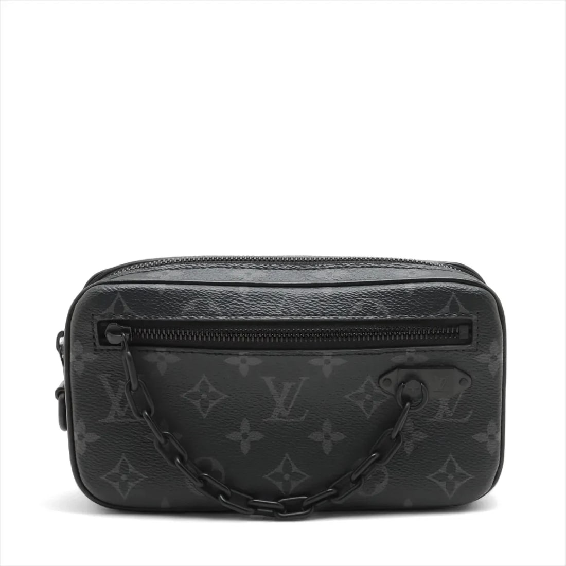 LOUIS VUITTON MONOGRAM ECLIPSE POCHETTE VOLGA: Louis Vuitton Monogram Eclipse Pochette Volga Brand: Louis Vuitton Type: Second bag Material: None Color: Black Size: Height:4.7inchLength:8.5inchDepth:1.8inch Accessories: None Accessorie