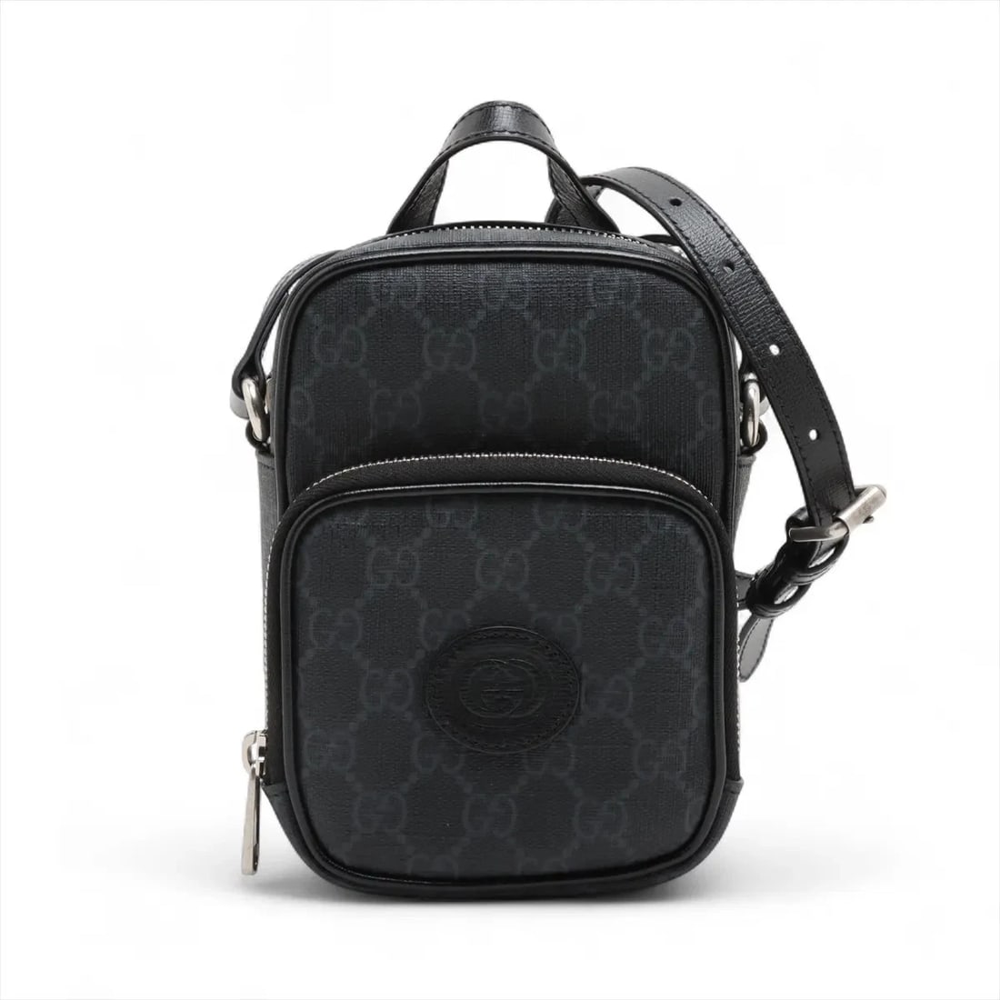 GUCCI GG SUPREME PVCX LEATHER 2 WAY SHOULDER BAG: Gucci GG Supreme PVCx leather 2 Way Shoulder Bag Brand: Gucci Type: Shoulder bag Material: PVC Color: Black Size: Height:6.7inch Length:4.7inch Depth:2.0inch Handle height:2.2inch Shoulder height: