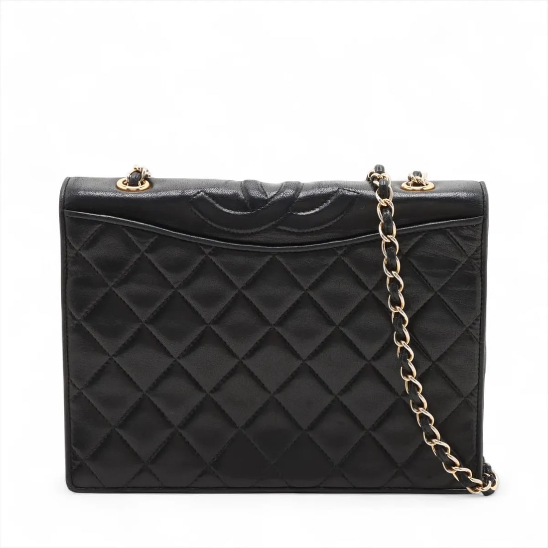 CHANEL MATELASSE LAMBSKIN SINGLE FLAP SINGLE CHAIN BAG: Chanel Matelasse Lambskin Single Flap Single Chain Bag Brand: Chanel Type: Shoulder bag Material: Lambskin Color: Black Size: Height:6.7inch Length:9.1inch Depth:2.4inch Shoulder height:18.1inch
