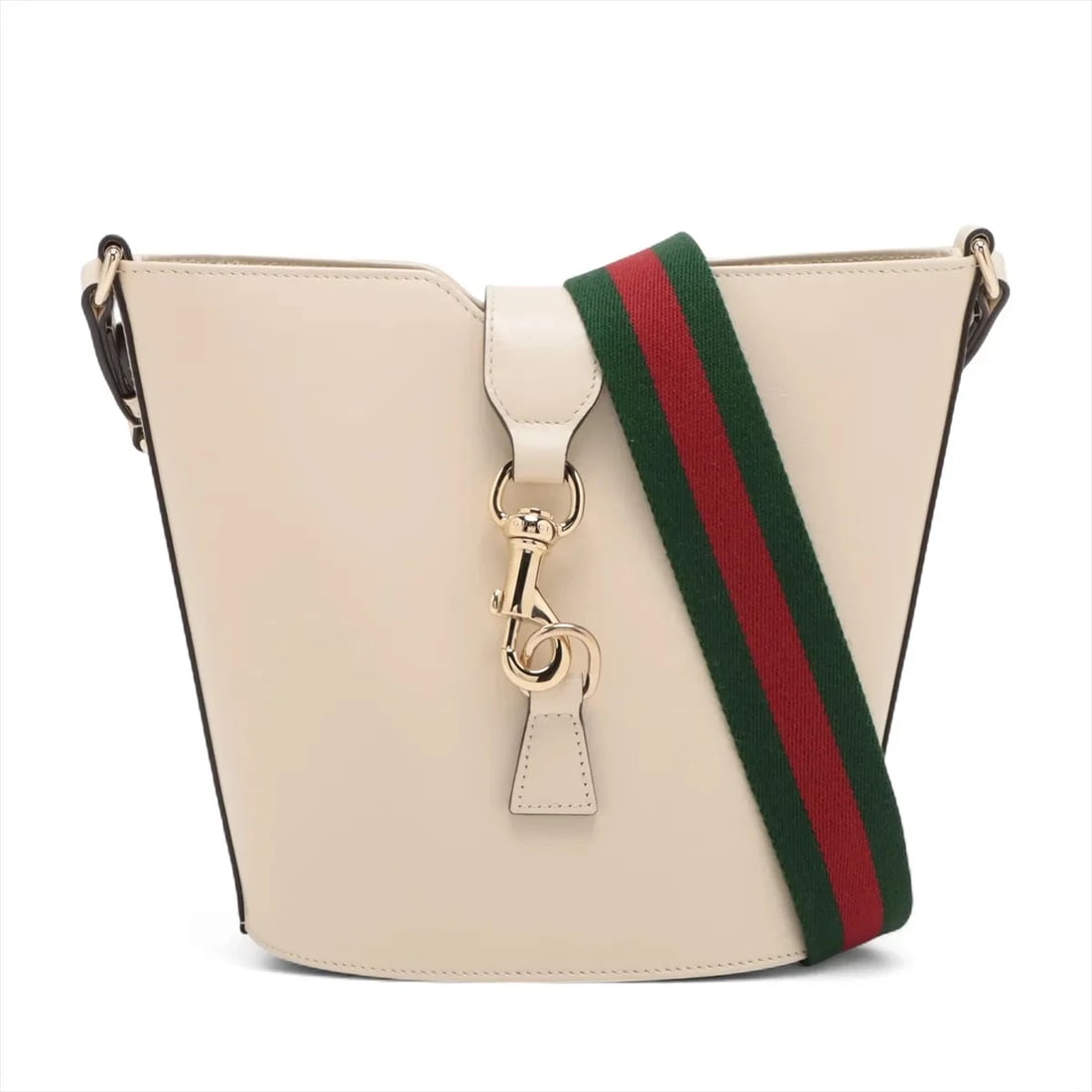 GUCCI MINI BUCKET LEATHER SHOULDER BAG WHITE (1 of 9)
