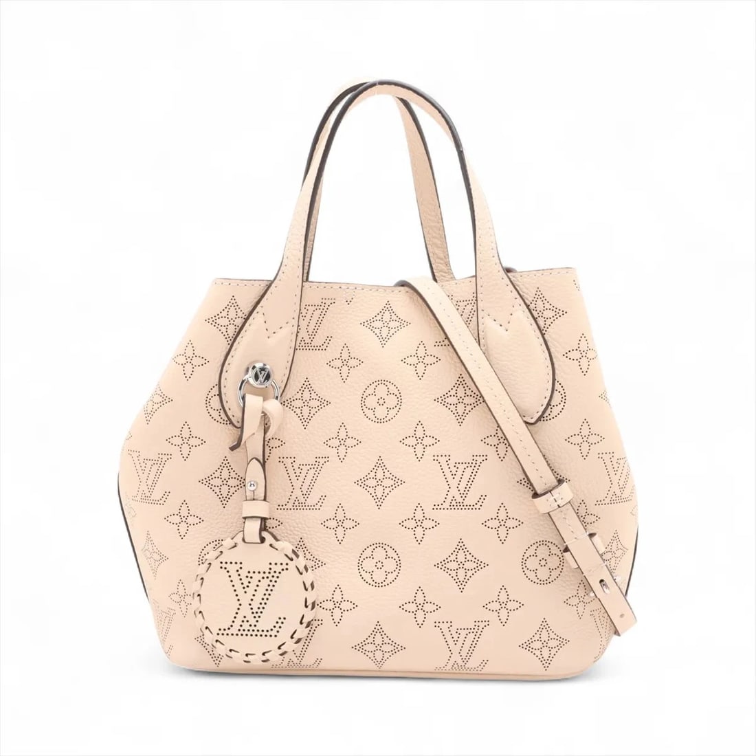 LOUIS VUITTON MAHINA BLOSSOM PM BEIGE: Louis Vuitton Mahina Blossom PM Beige Brand: Louis Vuitton Type: Hand bag Material: None Color: Beige Size: Height:7.7inch Length:8.5inch Depth:5.1inch Handle height:3.9inch Shoulder height:21.9in