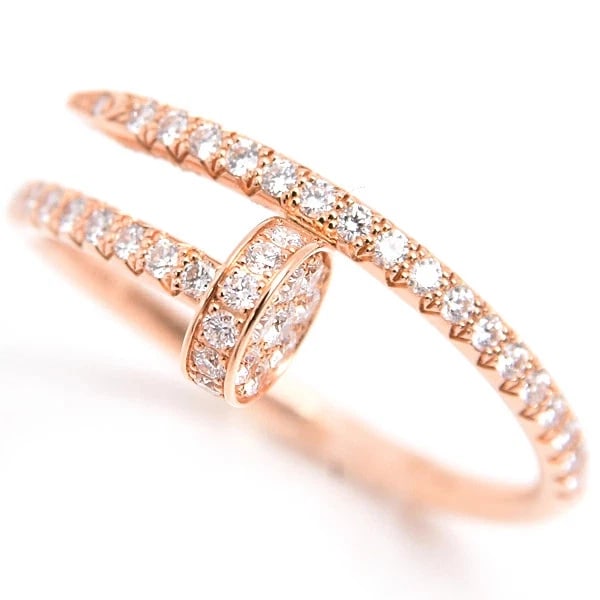 CARTIER JUSTE ANKLE DIAMOND RING 18K RG ROSE GOLD: Cartier Juste Ankle Diamond Ring 18K RG Rose Gold Brand: Cartier Type/Style: Ring Material: 18K Rose Gold, Main Stone/Creation natural Color: Gold Size: 7.5 Accessories: None Accessories