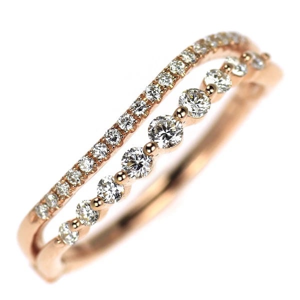 STAR JEWELLERY K18PG DIAMOND RING: Star Jewellery K18PG Diamond Ring Brand: star jewelry Type/Style: Ring Material: Metal Purity K18, Metal Gold, Main Stone/Creation Natural Color: Pink Gold Size: 4.75 - 5 US Accessories: None