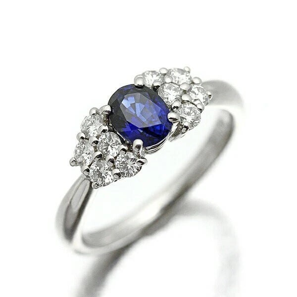 POLA PREMIUM PLATINUM SAPPHIRE & DIAMOND RING: Pola Premium Platinum Sapphire & Diamond Ring Brand: Pola Type/Style: Ring Material: platinum, Main Stone/Creation Sapphire Color: Silver Size: 6.5US Accessories: None Accessories Notice: