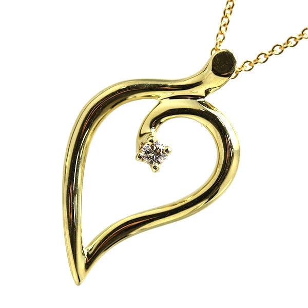 TIFFANY & CO. OPEN LEAF PENDANT NECKLACE: Tiffany & Co. Open Leaf Pendant Necklace Brand: Tiffany & Co. Type/Style: Necklace Material: 18K Yellow Gold, Main Stone/Creation natural Color: Gold Size: Pendant Motif Size15 mm x 26 mm