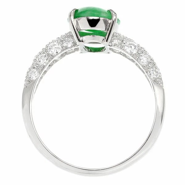 PLATINUM JADE DIAMOND RING PT950 - 2