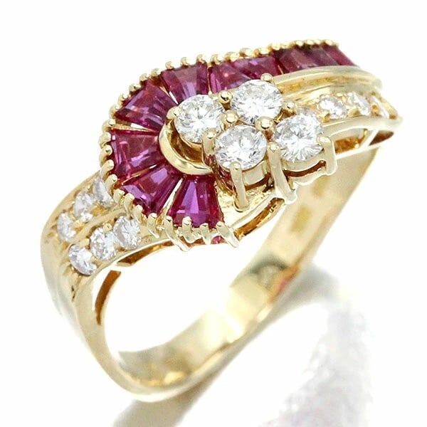 18K YG RUBY DIAMOND RING YELLOW GOLD (1 of 2)