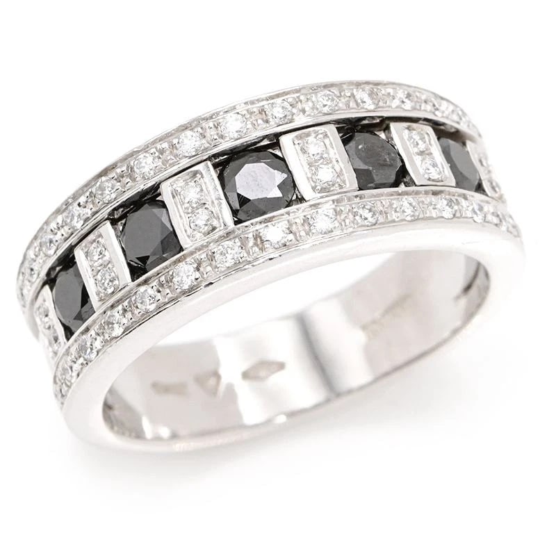 DAMIANI BELLE EPOQUE RING 18K WG BLACK: Damiani Belle Epoque Ring 18K WG Black Brand: Damiani Type/Style: Ring Material: K18WG, Main Stone/Creation Black Diamond Color: Silver Size: 7 US Accessories: None Accessories Notice: When