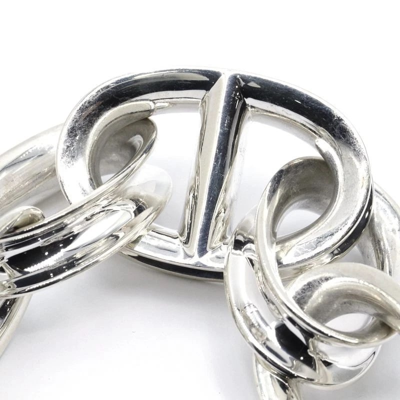 HERMES THICK SILVER CHAIN BRACELET - 4