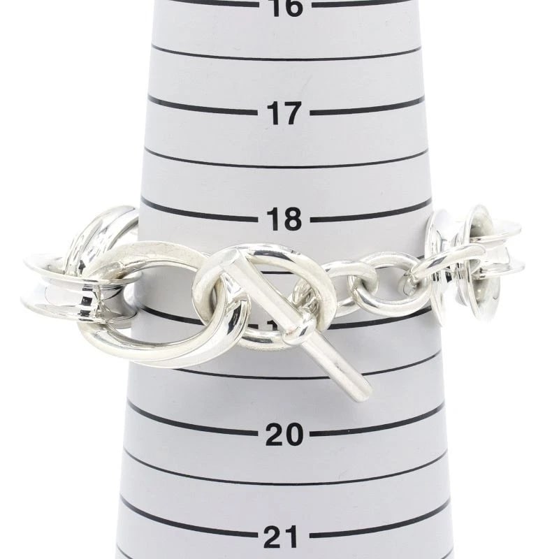 HERMES THICK SILVER CHAIN BRACELET - 6