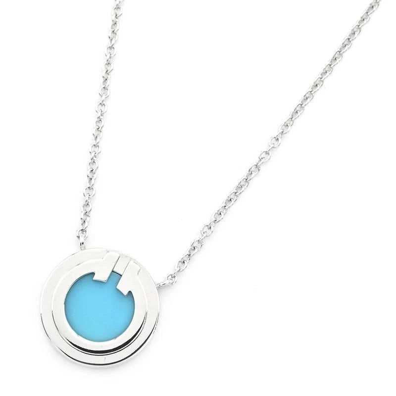 TIFFANY & CO. TIFFANY T TURQUOISE CIRCLE PENDANT: Tiffany & Co. Tiffany T Turquoise Circle Pendant Brand: Tiffany & Co. Type/Style: Pendant Material: K18WG, Main Stone/Creation Turquoise Color: Gold Size: Effective length 45cm/40cm Chain