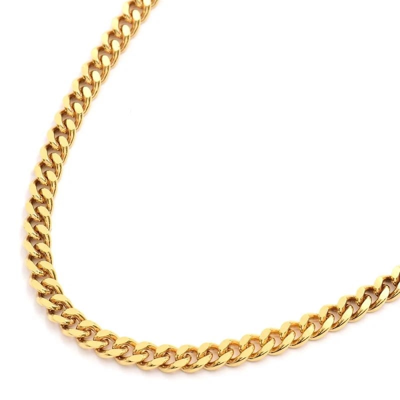 KIHEI 18K YELLOW GOLD CURB NECKLACE: Kihei 18K Yellow Gold Curb Necklace Brand: Unbranded Type/Style: Necklace Material: K18YG, Color: Gold Size: Inner circumference 40cm width (fastener width) 3.6mm (4.2mm) Accessories: None