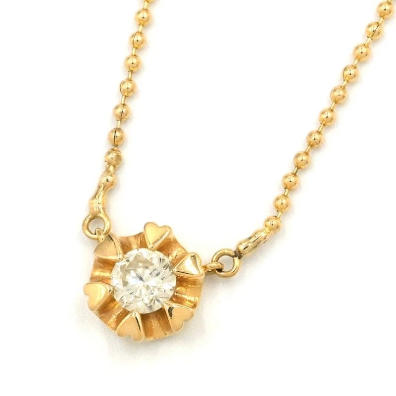 LA SOMA NATURAL DIAMOND NECKLACE: La Soma natural diamond necklace Brand: La Soma Type/Style: Necklace Material: K18YG, Main Stone/Creation natural Color: Gold Size: Effective length 44cm/40cm Chain width 1.1mm Motif 8.0mm x